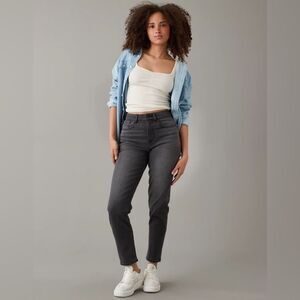 American Eagle Curvy Mom Jean NEW Black 8 High Rise